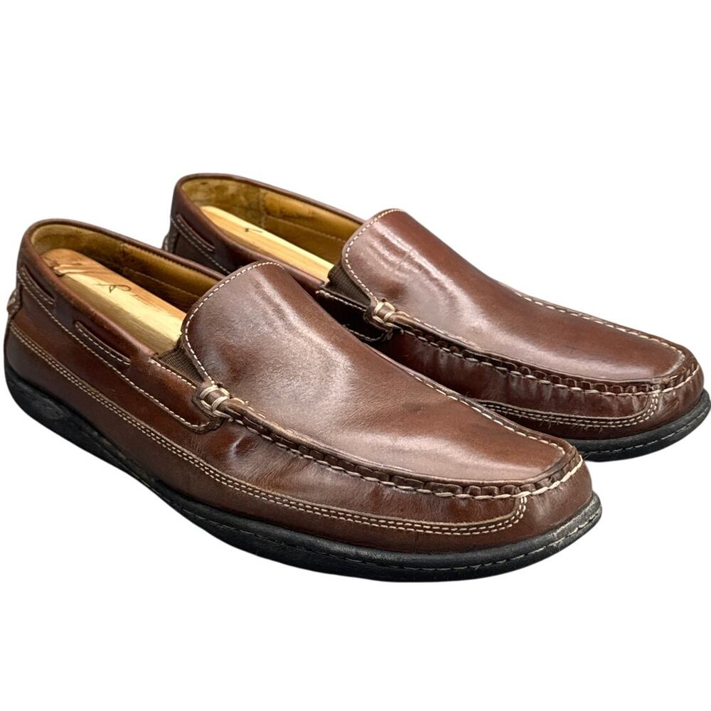 Johnston & Murphy Fowler Venetian Brown Sheepskin Leather Slip On Loafer Men 12M
